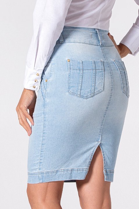 saia jeans claro laura rosa 5