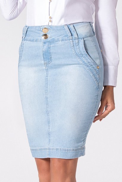 saia jeans claro laura rosa 2