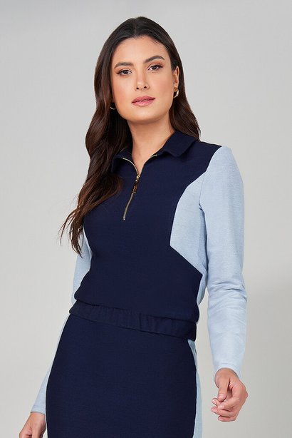 blusa malha denim manga longa 7