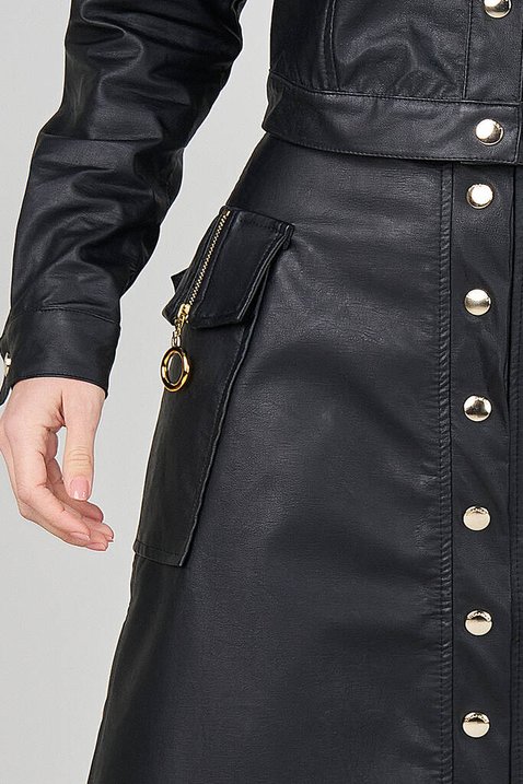 Couro Plus Size Saia Midi Couro Preta Couro Preto Saia De Couro