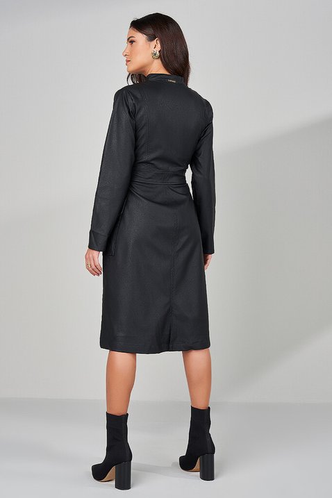 vestido preto couro fake 5