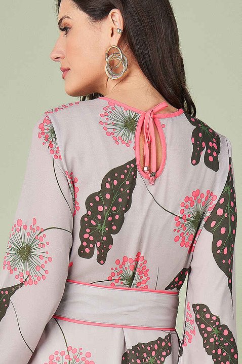 vestido estampado longo com faixa 5