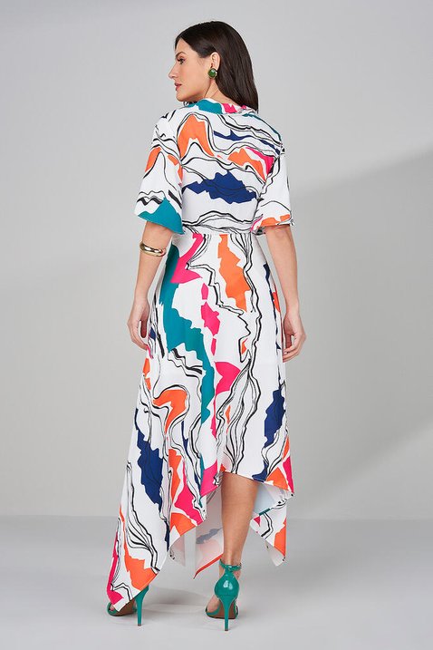 vestido assimetrico estampado 7