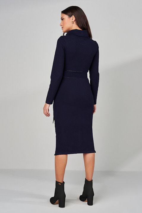 vestido azul marinho com fendas laterais 4