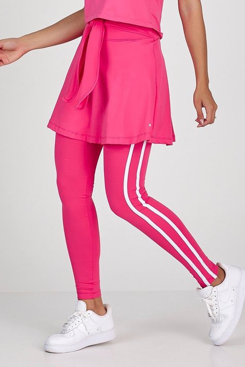 calca comprida com a saia por cima na cor rosa moda fitness evangelica em poliamida epulari 3