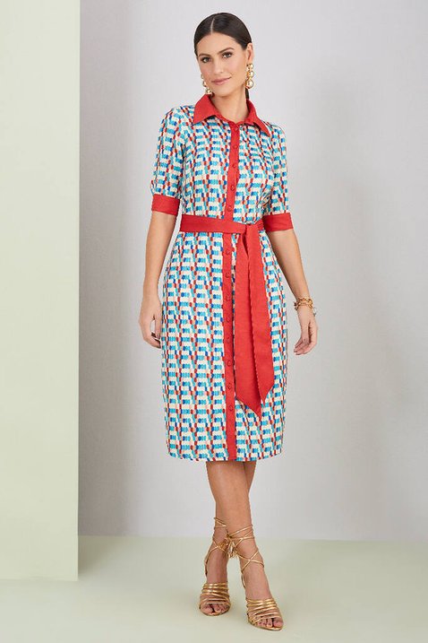 chemise estampado com faixa 9