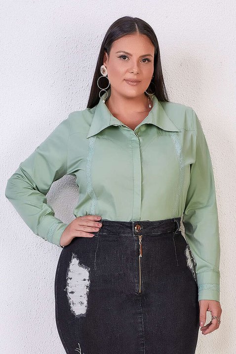 camisa verde manga longa 8