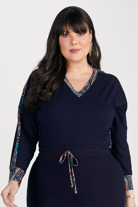blusa denim decote v 1