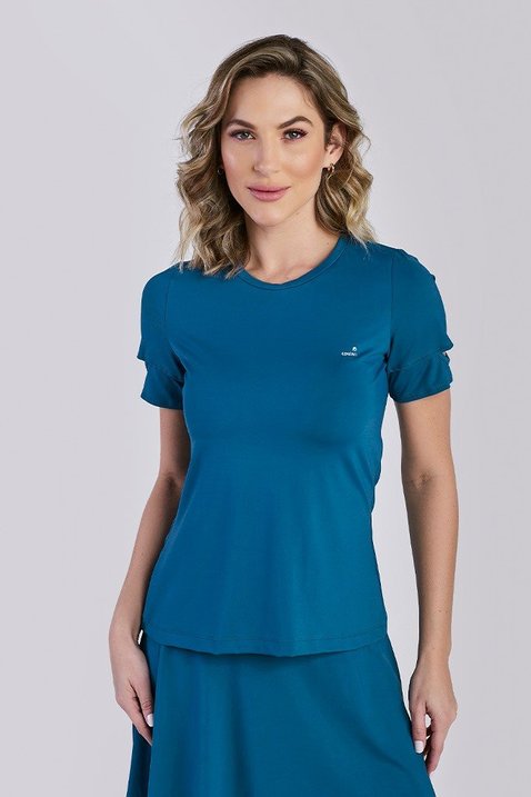 blusa manga curta feminina para academia na cor elixir poliamida epulari 1