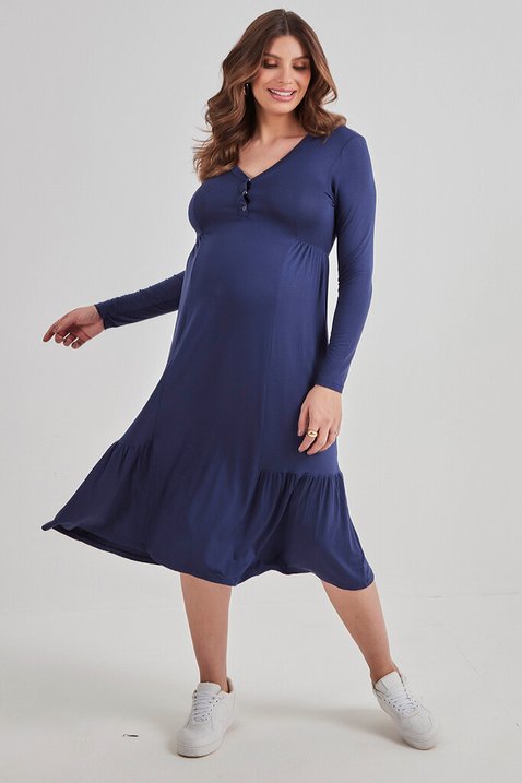 vestido azul escuro com babados 1