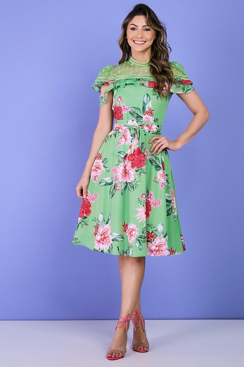 vestido verde estampado 1