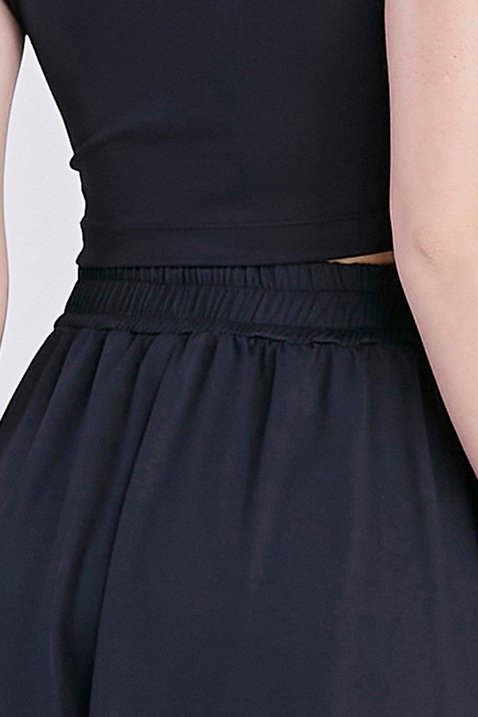 short saia preto midi moda fitness modesta feito em poliamida leve e macia epulari 3