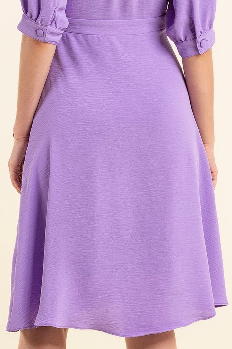 Moda Evangelica Vestido Cor LilÃ¡s Vestido Evasê Plano Lilás Com - Main Image