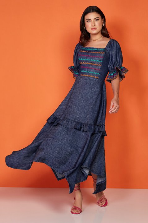 vestido midi jeans 2