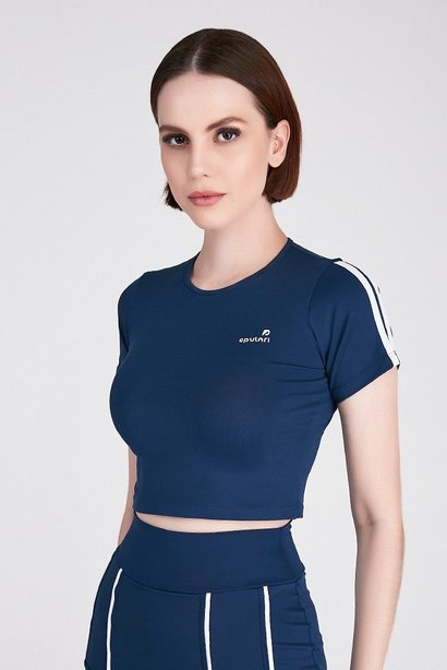 top cropped azul marinho em poliamida com detalhe em branco moda fitness modesta epulari 3