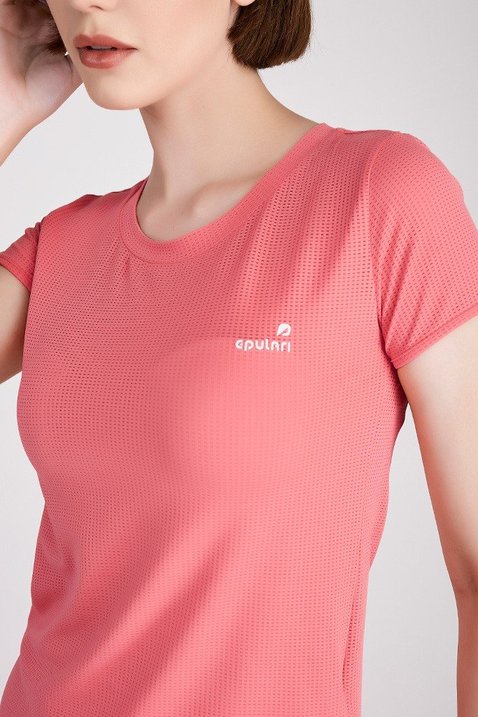 blusa t shirt feminina de academia na cor coral em poliamida dry fit epulari 6