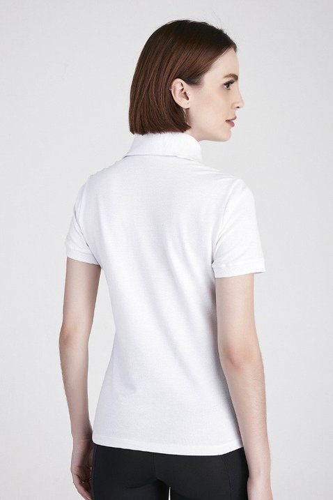 camiseta polo feminina na cor branca com ziper epulari 8