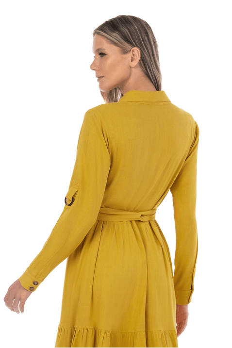 Vestido Viscose Mangas Longas Via Tolentino