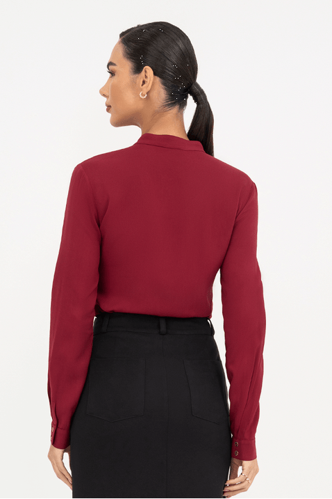 03 camisa bordo em viscose com detalhe nervuras via tolentino