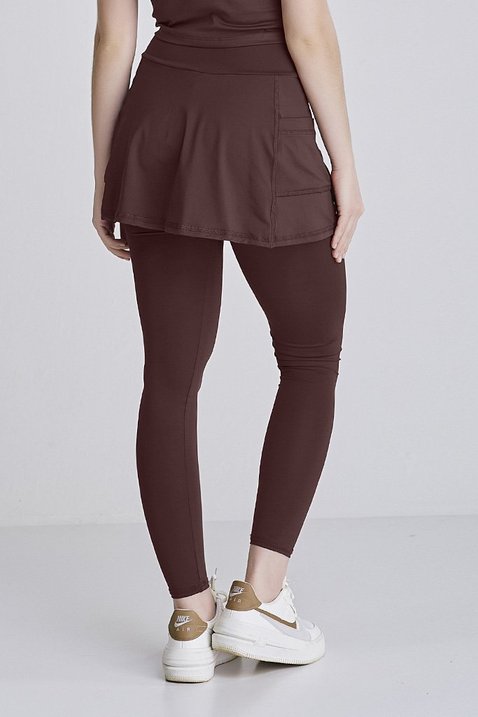 saia calca em poliamida marrom moda fitness modesta para mulheres de ate 1 60 de altura epulari 10