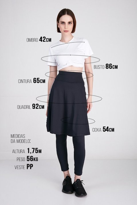 saia calca comprida na cor preta com comprimento no joelho moda fitness modesta epulari 9