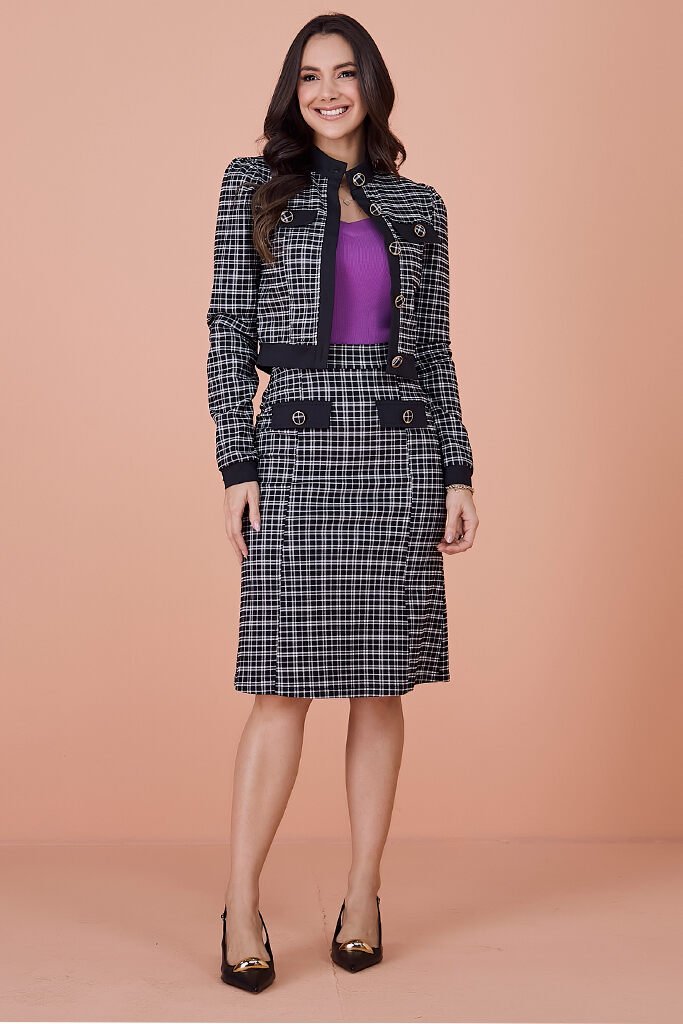 Conjunto Alfaiataria Tweed Reta Jeisse Tatá Martello