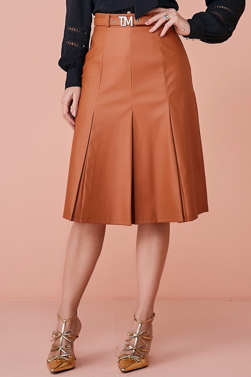 Saia Marrom Evasê Katia Tatá Martello