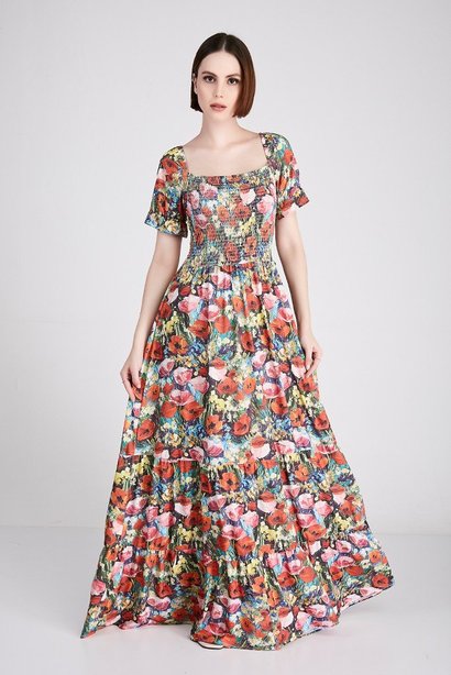 vestido longo estampa exclusiva floral com forro epulari 2