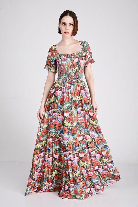 vestido longo estampa exclusiva floral com forro epulari 2