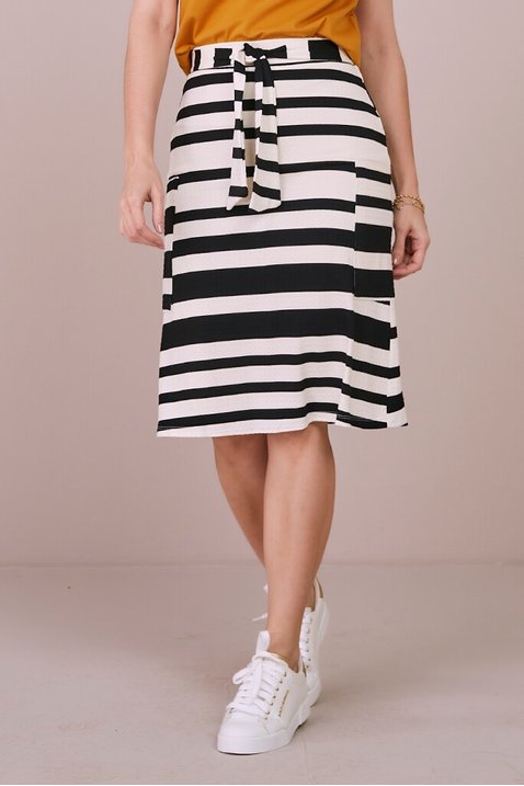 Camiseta Listrada Saia Listrada Preto E Branco Camisa Listrada