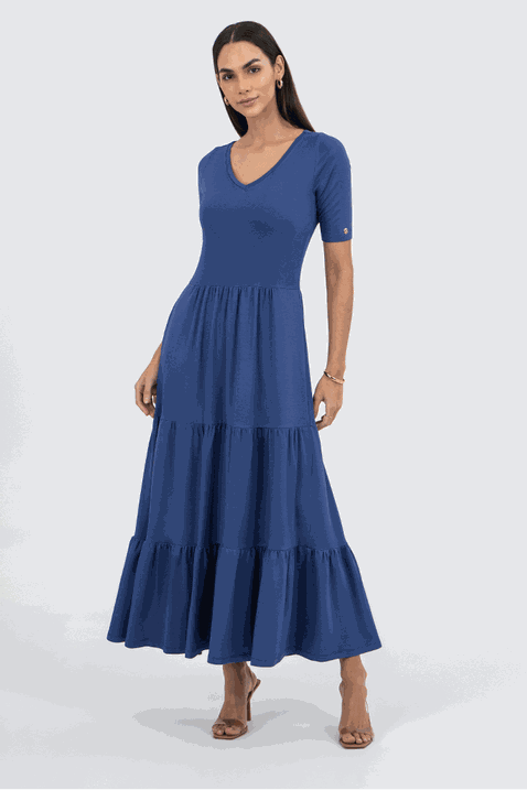 04 vestido azul marinho moletinho com recortes franzidos via tolentino