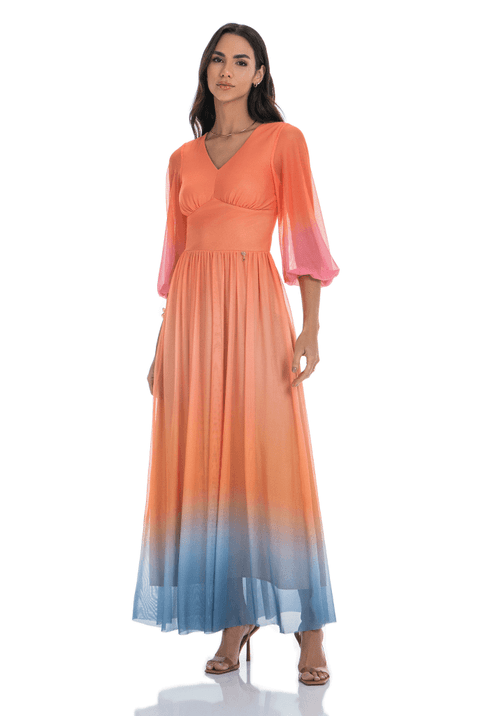 03 vestido longo estampa exclusiva em tule mangas 7 8 via tolentino