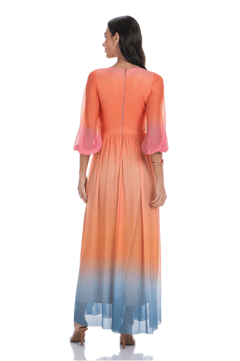 02 vestido longo estampa exclusiva em tule mangas 7 8 via tolentino