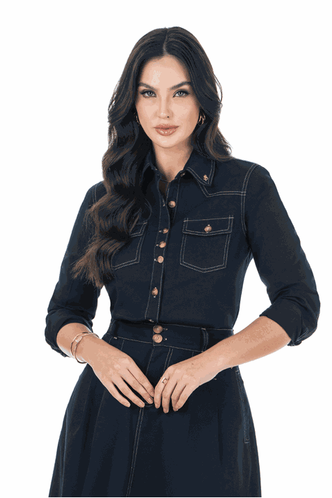 06 camisa manga longa jeans com bolsos frontal via tolentino