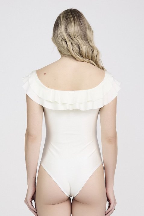 maio feminino na cor perola com brilho modelo ombro a ombro tecido poliamida com protecao solar epulari 10