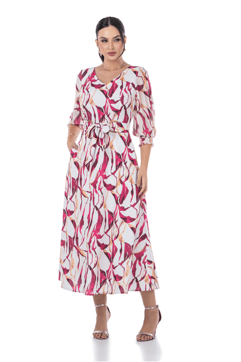 09 vestido gode estampado rosa com mangas de tule via tolentino