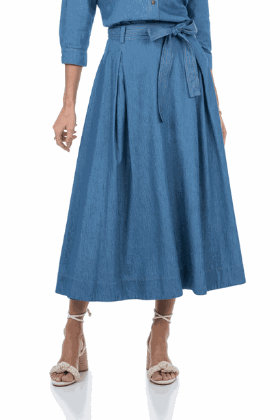 02 saia jeans midi gode com pregas frontal via tolentino