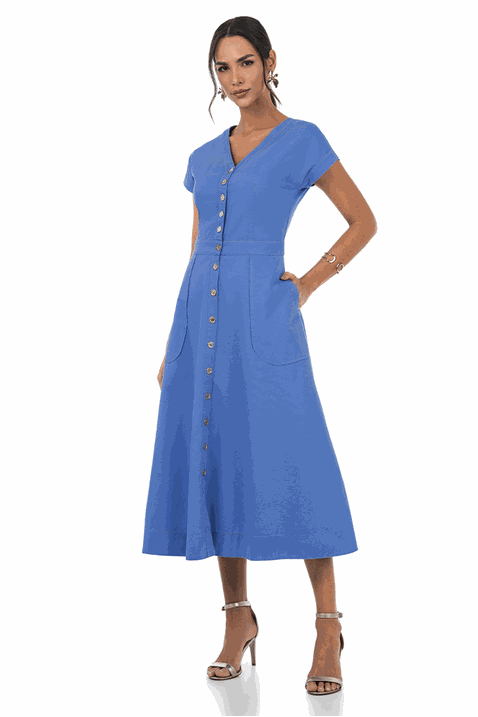 05 vestido azul midi em sarja com bolsos alongados via tolentino