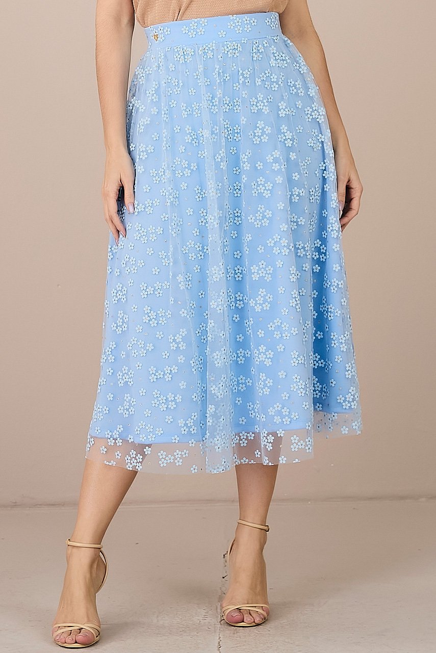 Saia Azul Tule Sara Tatá Martello