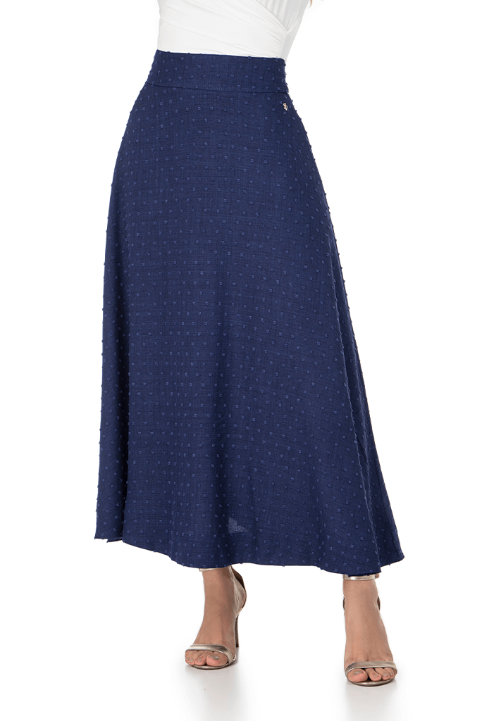 Azul Marinho Tecido Para Saia Gode Midi Saia Azul Marinho Midi