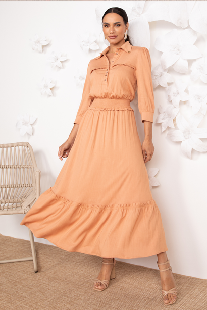 vestido bege