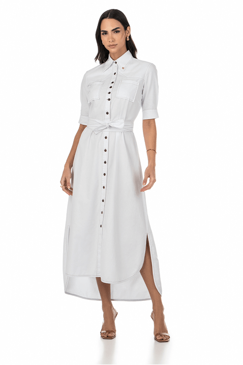 10 vestido chemise em sarja color branco via tolentino