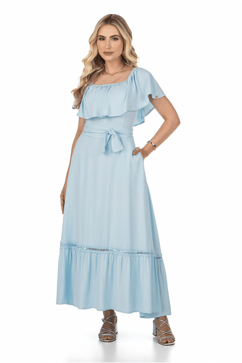04 vestido azul claro plano midi com babado e entremeio via tolentino