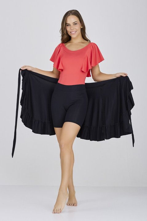 short saia preto moda praia modesta para entrar na agua epulari 2