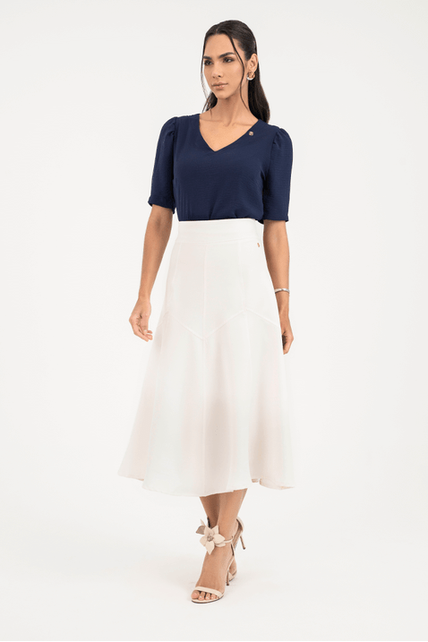 04 saia off white de alfaiataria com detalhe geometrico via tolentino