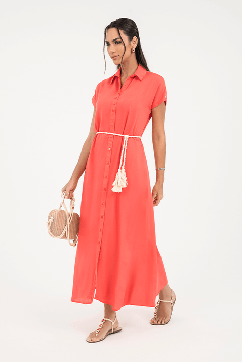 02 vestido chemise goiaba midi com cinto via tolentino
