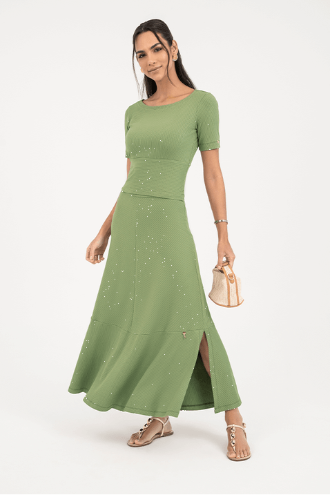 04 conjunto verde midi evase com recortes via tolentino