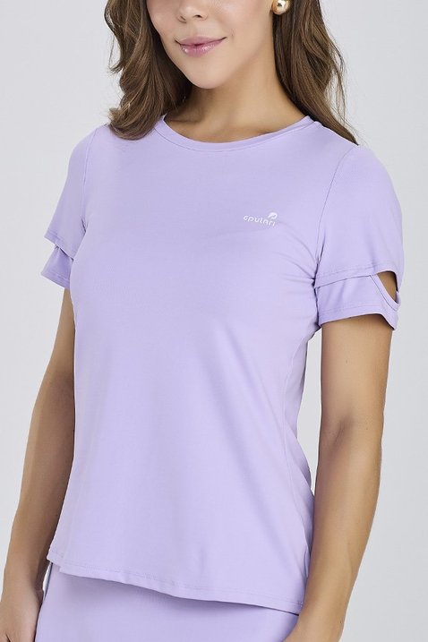t shirt feminina de academia na cor lavanda moda fitness 4