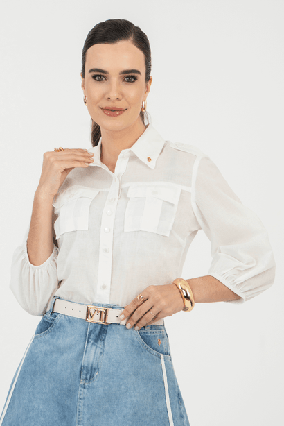 08 camisa plano com bolsos cargos e mangas 3 4 via tolentino
