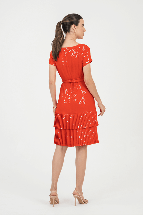01 vestido laranja curto plissado via tolentino